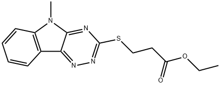 Propanoic acid, 3-[(5-methyl-5H-1,2,4-triazino[5,6-b]indol-3-yl)thio]-, ethyl ester (9CI) Structure