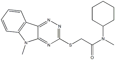Acetamide, N-cyclohexyl-N-methyl-2-[(5-methyl-5H-1,2,4-triazino[5,6-b]indol-3-yl)thio]- (9CI) Struktur