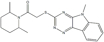 Piperidine, 2,6-dimethyl-1-[[(5-methyl-5H-1,2,4-triazino[5,6-b]indol-3-yl)thio]acetyl]- (9CI)|