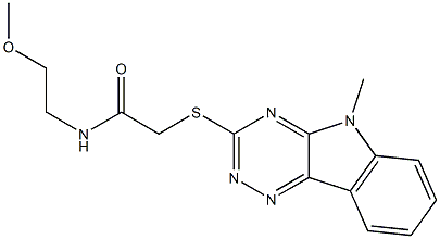 Acetamide, N-(2-methoxyethyl)-2-[(5-methyl-5H-1,2,4-triazino[5,6-b]indol-3-yl)thio]- (9CI) Structure