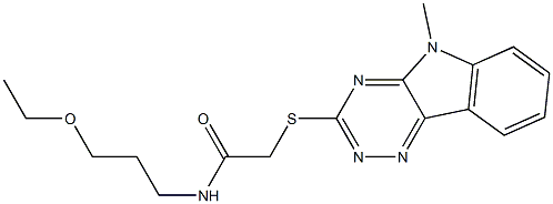 Acetamide, N-(3-ethoxypropyl)-2-[(5-methyl-5H-1,2,4-triazino[5,6-b]indol-3-yl)thio]- (9CI) Struktur