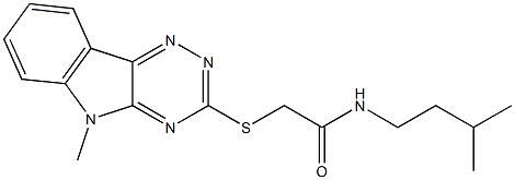 Acetamide, N-(3-methylbutyl)-2-[(5-methyl-5H-1,2,4-triazino[5,6-b]indol-3-yl)thio]- (9CI) 结构式