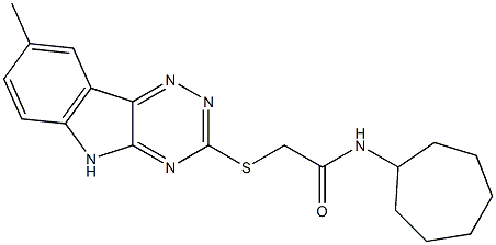 603946-17-4 Acetamide, N-cycloheptyl-2-[(8-methyl-2H-1,2,4-triazino[5,6-b]indol-3-yl)thio]- (9CI)
