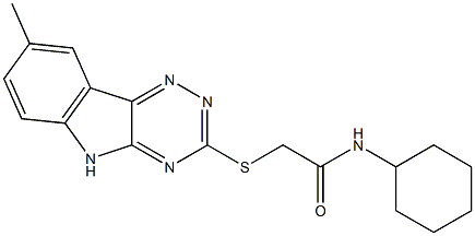 Acetamide, N-cyclohexyl-2-[(8-methyl-2H-1,2,4-triazino[5,6-b]indol-3-yl)thio]- (9CI) Structure