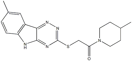 Piperidine, 4-methyl-1-[[(8-methyl-2H-1,2,4-triazino[5,6-b]indol-3-yl)thio]acetyl]- (9CI)|
