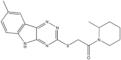 Piperidine, 2-methyl-1-[[(8-methyl-2H-1,2,4-triazino[5,6-b]indol-3-yl)thio]acetyl]- (9CI) Structure