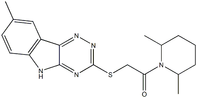 Piperidine, 2,6-dimethyl-1-[[(8-methyl-2H-1,2,4-triazino[5,6-b]indol-3-yl)thio]acetyl]- (9CI) Structure
