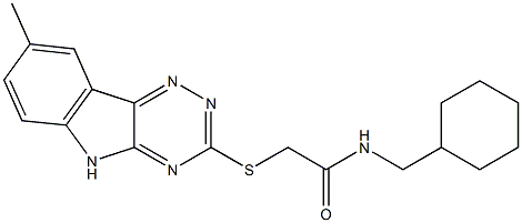 Acetamide, N-(cyclohexylmethyl)-2-[(8-methyl-2H-1,2,4-triazino[5,6-b]indol-3-yl)thio]- (9CI) Structure