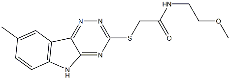 Acetamide, N-(2-methoxyethyl)-2-[(8-methyl-2H-1,2,4-triazino[5,6-b]indol-3-yl)thio]- (9CI) Structure