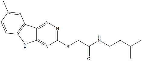 Acetamide, N-(3-methylbutyl)-2-[(8-methyl-2H-1,2,4-triazino[5,6-b]indol-3-yl)thio]- (9CI) Structure