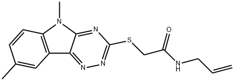 Acetamide, 2-[(5,8-dimethyl-5H-1,2,4-triazino[5,6-b]indol-3-yl)thio]-N-2-propenyl- (9CI) Struktur
