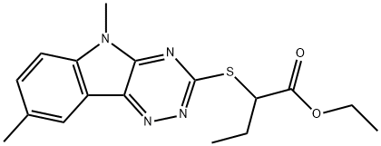 Butanoic acid, 2-[(5,8-dimethyl-5H-1,2,4-triazino[5,6-b]indol-3-yl)thio]-, ethyl ester (9CI)|