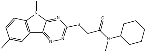 Acetamide, N-cyclohexyl-2-[(5,8-dimethyl-5H-1,2,4-triazino[5,6-b]indol-3-yl)thio]-N-methyl- (9CI) Structure