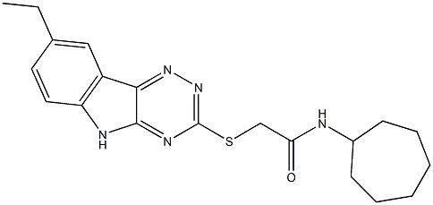 603946-56-1 Acetamide, N-cycloheptyl-2-[(8-ethyl-2H-1,2,4-triazino[5,6-b]indol-3-yl)thio]- (9CI)