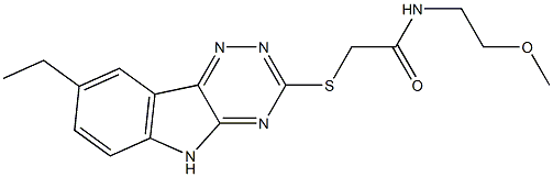 Acetamide, 2-[(8-ethyl-2H-1,2,4-triazino[5,6-b]indol-3-yl)thio]-N-(2-methoxyethyl)- (9CI) Structure