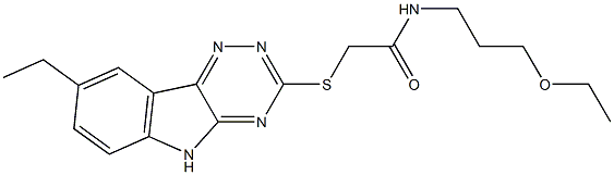 Acetamide, N-(3-ethoxypropyl)-2-[(8-ethyl-2H-1,2,4-triazino[5,6-b]indol-3-yl)thio]- (9CI) Struktur
