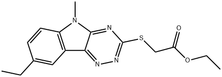 Acetic acid, [(8-ethyl-5-methyl-5H-1,2,4-triazino[5,6-b]indol-3-yl)thio]-, ethyl ester (9CI),603946-62-9,结构式