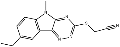 Acetonitrile, [(8-ethyl-5-methyl-5H-1,2,4-triazino[5,6-b]indol-3-yl)thio]- (9CI) Structure