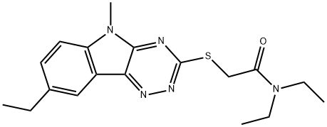 Acetamide, N,N-diethyl-2-[(8-ethyl-5-methyl-5H-1,2,4-triazino[5,6-b]indol-3-yl)thio]- (9CI) 结构式