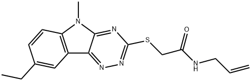 Acetamide, 2-[(8-ethyl-5-methyl-5H-1,2,4-triazino[5,6-b]indol-3-yl)thio]-N-2-propenyl- (9CI) Struktur