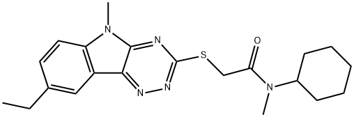 Acetamide, N-cyclohexyl-2-[(8-ethyl-5-methyl-5H-1,2,4-triazino[5,6-b]indol-3-yl)thio]-N-methyl- (9CI) Structure