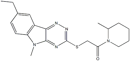 Piperidine, 1-[[(8-ethyl-5-methyl-5H-1,2,4-triazino[5,6-b]indol-3-yl)thio]acetyl]-2-methyl- (9CI)|