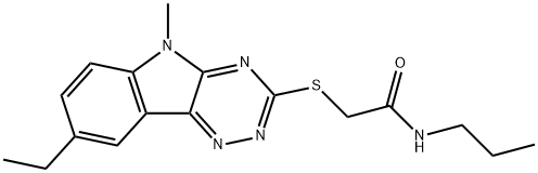 Acetamide, 2-[(8-ethyl-5-methyl-5H-1,2,4-triazino[5,6-b]indol-3-yl)thio]-N-propyl- (9CI) Structure