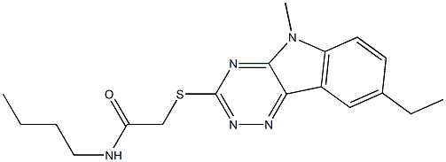 Acetamide, N-butyl-2-[(8-ethyl-5-methyl-5H-1,2,4-triazino[5,6-b]indol-3-yl)thio]- (9CI) Structure
