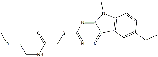Acetamide, 2-[(8-ethyl-5-methyl-5H-1,2,4-triazino[5,6-b]indol-3-yl)thio]-N-(2-methoxyethyl)- (9CI) Structure
