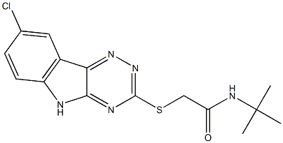 Acetamide, 2-[(8-chloro-2H-1,2,4-triazino[5,6-b]indol-3-yl)thio]-N-(1,1-dimethylethyl)- (9CI) Struktur