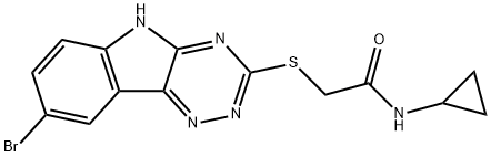 Acetamide, 2-[(8-bromo-2H-1,2,4-triazino[5,6-b]indol-3-yl)thio]-N-cyclopropyl- (9CI) Struktur
