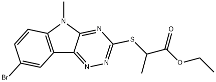 Propanoic acid, 2-[(8-bromo-5-methyl-5H-1,2,4-triazino[5,6-b]indol-3-yl)thio]-, ethyl ester (9CI) Structure