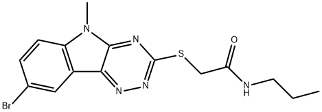 Acetamide, 2-[(8-bromo-5-methyl-5H-1,2,4-triazino[5,6-b]indol-3-yl)thio]-N-propyl- (9CI) Structure