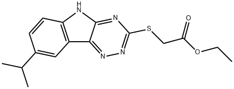 Acetic acid, [[8-(1-methylethyl)-2H-1,2,4-triazino[5,6-b]indol-3-yl]thio]-, ethyl ester (9CI) Structure