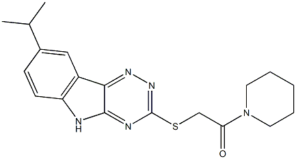 Piperidine, 1-[[[8-(1-methylethyl)-2H-1,2,4-triazino[5,6-b]indol-3-yl]thio]acetyl]- (9CI) Structure
