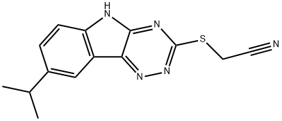 Acetonitrile, [[8-(1-methylethyl)-2H-1,2,4-triazino[5,6-b]indol-3-yl]thio]- (9CI) Struktur