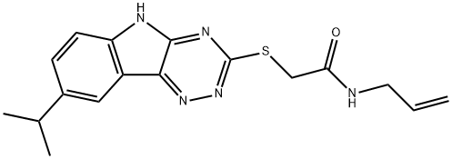 Acetamide, 2-[[8-(1-methylethyl)-2H-1,2,4-triazino[5,6-b]indol-3-yl]thio]-N-2-propenyl- (9CI) Structure