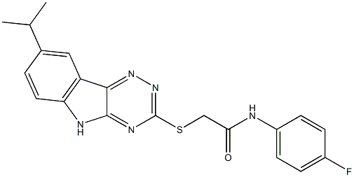 Acetamide, N-(4-fluorophenyl)-2-[[8-(1-methylethyl)-2H-1,2,4-triazino[5,6-b]indol-3-yl]thio]- (9CI) Struktur