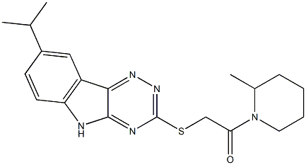 Piperidine, 2-methyl-1-[[[8-(1-methylethyl)-2H-1,2,4-triazino[5,6-b]indol-3-yl]thio]acetyl]- (9CI) Structure