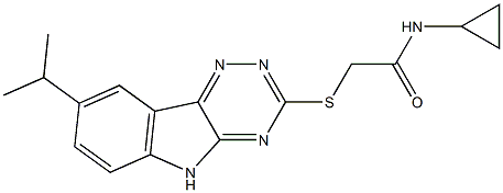 Acetamide, N-cyclopropyl-2-[[8-(1-methylethyl)-2H-1,2,4-triazino[5,6-b]indol-3-yl]thio]- (9CI) Structure