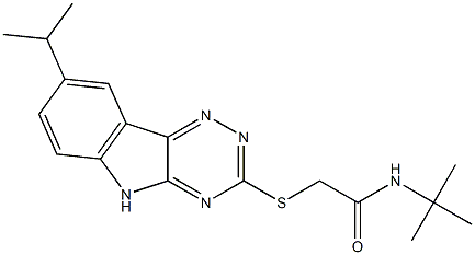 Acetamide, N-(1,1-dimethylethyl)-2-[[8-(1-methylethyl)-2H-1,2,4-triazino[5,6-b]indol-3-yl]thio]- (9CI) Structure