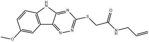 Acetamide, 2-[(8-methoxy-2H-1,2,4-triazino[5,6-b]indol-3-yl)thio]-N-2-propenyl- (9CI) Struktur