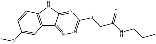 Acetamide, 2-[(8-methoxy-2H-1,2,4-triazino[5,6-b]indol-3-yl)thio]-N-propyl- (9CI) Structure