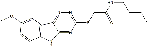 Acetamide, N-butyl-2-[(8-methoxy-2H-1,2,4-triazino[5,6-b]indol-3-yl)thio]- (9CI) Struktur