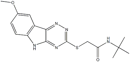 Acetamide, N-(1,1-dimethylethyl)-2-[(8-methoxy-2H-1,2,4-triazino[5,6-b]indol-3-yl)thio]- (9CI) Structure