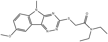 Acetamide, N,N-diethyl-2-[(8-methoxy-5-methyl-5H-1,2,4-triazino[5,6-b]indol-3-yl)thio]- (9CI) Struktur