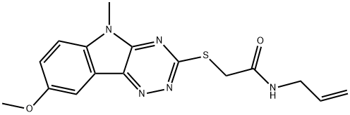 Acetamide, 2-[(8-methoxy-5-methyl-5H-1,2,4-triazino[5,6-b]indol-3-yl)thio]-N-2-propenyl- (9CI) Struktur
