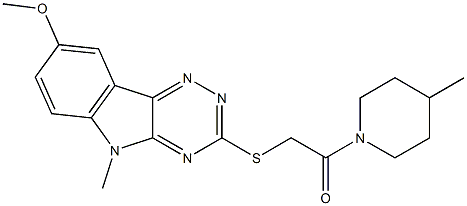 603947-59-7 Piperidine, 1-[[(8-methoxy-5-methyl-5H-1,2,4-triazino[5,6-b]indol-3-yl)thio]acetyl]-4-methyl- (9CI)