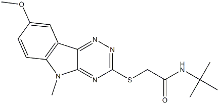 Acetamide, N-(1,1-dimethylethyl)-2-[(8-methoxy-5-methyl-5H-1,2,4-triazino[5,6-b]indol-3-yl)thio]- (9CI) Struktur