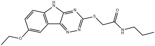 Acetamide, 2-[(8-ethoxy-2H-1,2,4-triazino[5,6-b]indol-3-yl)thio]-N-propyl- (9CI) Structure